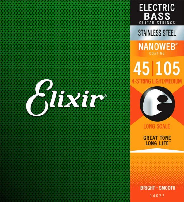 Cuerda Elixir 14677 Nanoweb Bass 4C Stainless 045 - 105