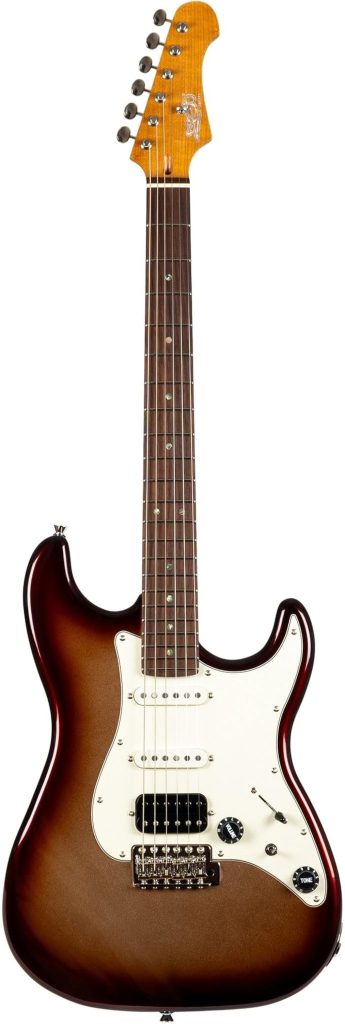 Guitarra Eléctrica JET JS-40 Elite HSS Metallic Burst con Funda