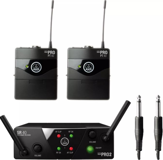 Micrófono Inalambrico AKG WMS 40 Mini Doble Instrumento