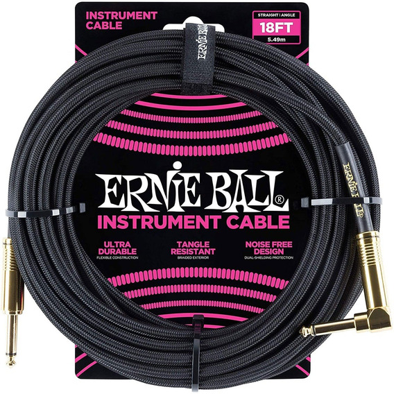 Cable para Guitarra Ernie Ball P06086 18FT Negro