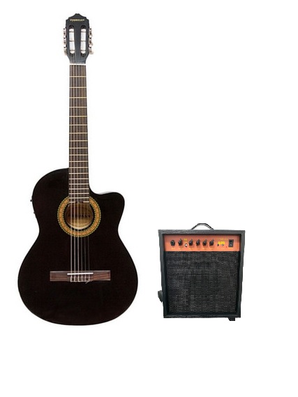 Guitarra Electroacústica Freeman FR-44CEQ BK Pack